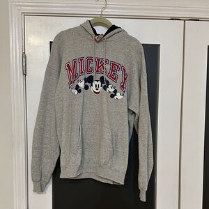 Disney Vintage Gray Mickey Mouse Sweatshirt with Hood